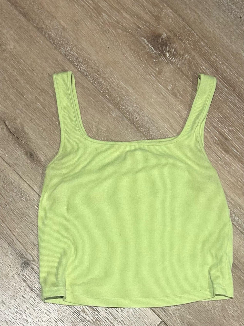 Old Navy Lime Ribbed Square-Neck Tank